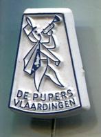 De Pijpers Vlaardingen blauw op wit plastic speldje( V_138a, Verzamelen, Verzenden, Zo goed als nieuw, Merk, Speldje of Pin