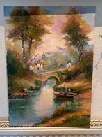 Italiaans Olieverfschilderij - 50x70, Ophalen of Verzenden