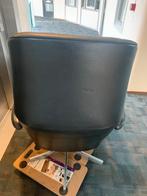 Draaistoel zwart leer - verstelbaar, Huis en Inrichting, Fauteuils, Ophalen, Gebruikt, Minder dan 75 cm, Leer