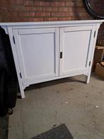 Witte houten kast met deuren, 100 tot 150 cm, Ophalen of Verzenden, Landelijk, 25 tot 50 cm