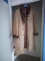 Vintage wollen jas met bont uit jaren 50, Ophalen of Verzenden, Gedragen, Maat 36 (S), Bruin