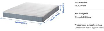 Gestoffeerd bed en matras 140x200 cm - afbeelding 11