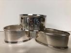 3 versch. servetringen verzilverd gero 90 jaren 60/70 retro, Antiek en Kunst, Antiek | Goud en Zilver, Ophalen of Verzenden, Zilver