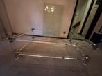 Salontafel van Plexiglas. Met 2 glasplaten, boven/onder., Huis en Inrichting, Tafels | Salontafels, Ophalen, 100 tot 150 cm, 50 tot 100 cm