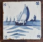 Antiek Delfts blauwe tegel schip, Antiek en Kunst, Antiek | Wandborden en Tegels, Ophalen of Verzenden