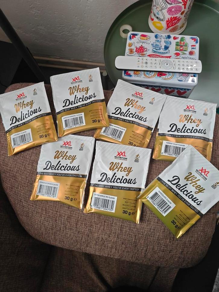 Whey Delicious Shake Zakjes - Verschillende Smaken!, Sport en Fitness, Fitnessmaterialen, Nieuw, Overige typen, Armen, Benen, Borst