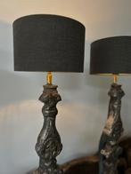 Set houten lampenvoeten zonder de kap sober sleets imperfect, Ophalen, Zo goed als nieuw, Minder dan 50 cm