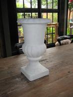 Witte Stenen Bloempot/Vaas, Tuin en Terras, Bloempotten, Ophalen, Gebruikt, Rond, Binnen