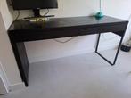 Zwart bureau IKEA Micke 142x50 met lades, Ophalen, Gebruikt, Bureau