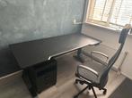 Elektrisch bureau met ladekast en bureaustoel, Ophalen, Elektrisch, Zo goed als nieuw, Stabureau