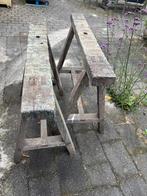 Oude Houten Schragen - Tafelpoten, Antiek en Kunst, Curiosa en Brocante, Ophalen