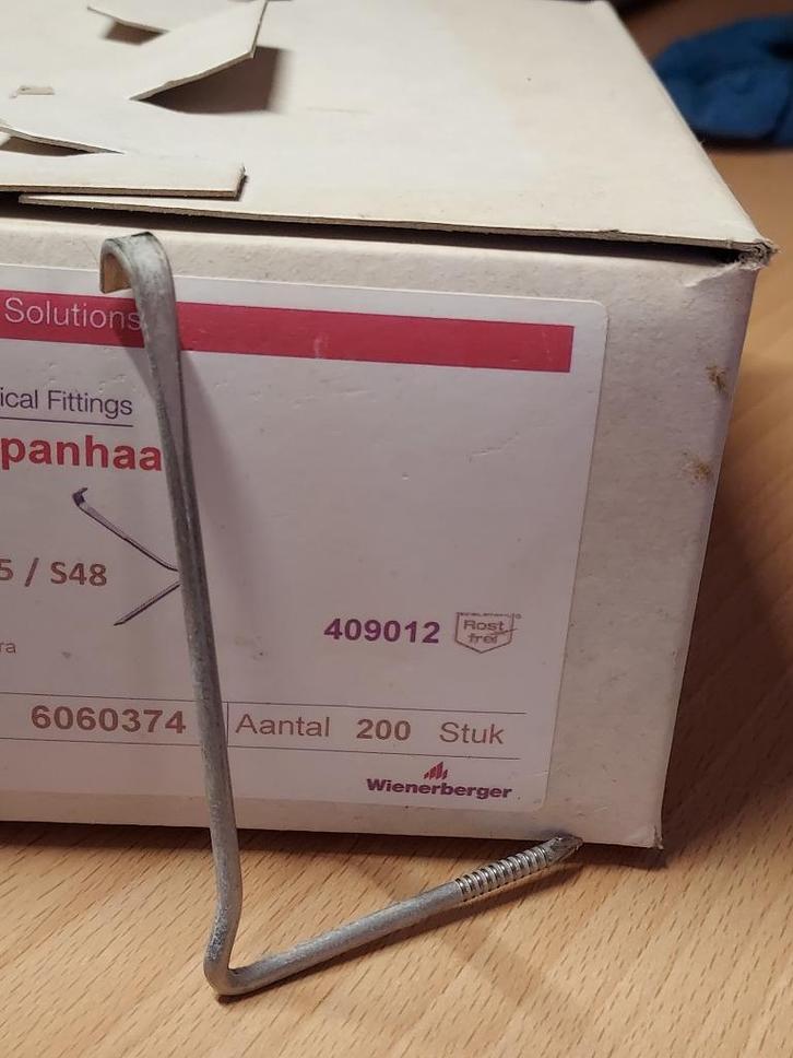 Panhaken Koramic  tikpanhaken H85 / S48, Doe-het-zelf en Verbouw, IJzerwaren en Bevestigingsmiddelen, Nieuw, Rvs, Ophalen of Verzenden