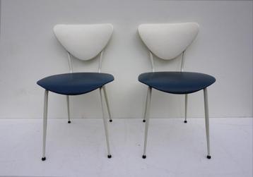 Vintage jaren 50, 60 skai stoelen-keukenstoelen, set van 2