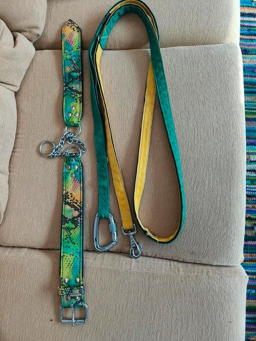 halsband halfsheck voor grote hond  incl riem, Dieren en Toebehoren, Hondenriemen, Zo goed als nieuw, Ophalen of Verzenden