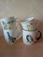 4 mokken Vogels, Huis en Inrichting, Keuken | Servies, Ophalen of Verzenden, Aardewerk, Overige stijlen, Kop(pen) en/of Schotel(s)