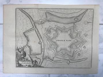 Plattegrond Charle Roy, België, 1720, J. Harrewijn, 18x14cm. beschikbaar voor biedingen