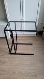 Ikea Bijzet/Computertafeltje Zwart Metaal & Glas, Huis en Inrichting, Tafels | Bijzettafels, Minder dan 55 cm, Modern, Rechthoekig