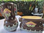 Vintage Majolica Vazen Set, Ophalen of Verzenden