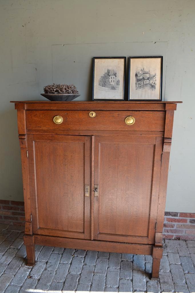 Prachtige strakke antieke Empire meidenkast, dressoir., Antiek en Kunst, Antiek | Meubels | Kasten, Verzenden