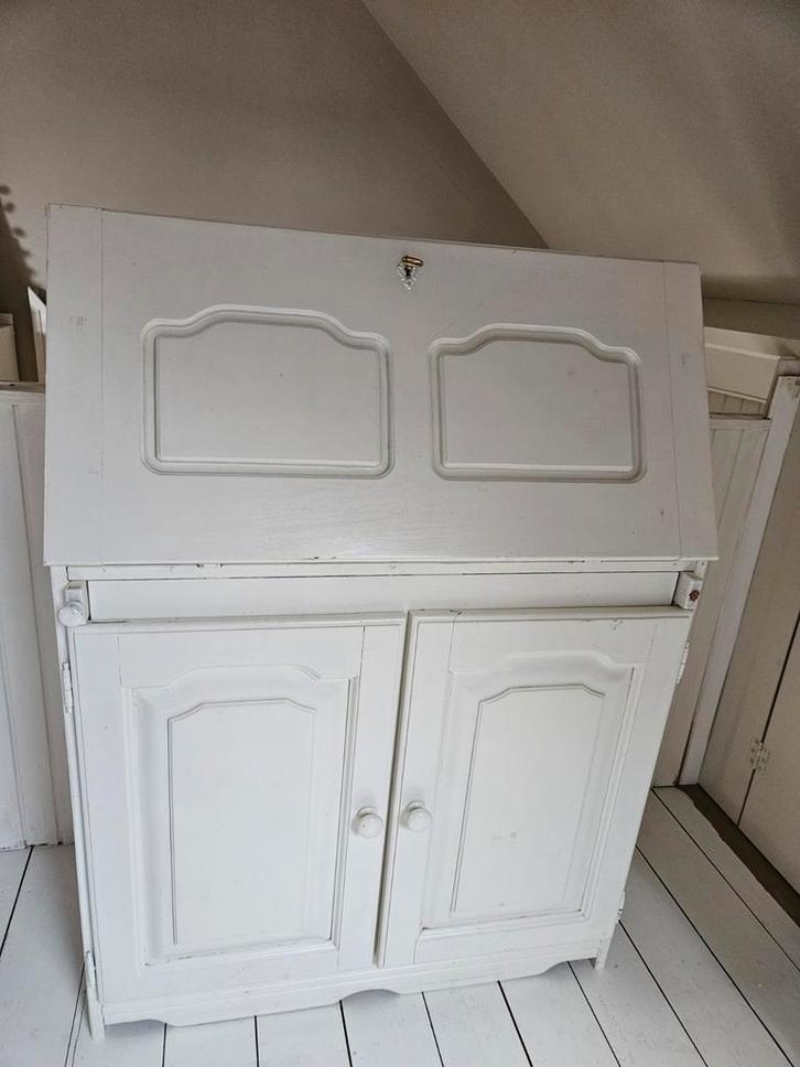 Secretaire Opklapbaar Bureau - Wit, Huis en Inrichting, Kasten | Buffetkasten, Minder dan 100 cm, 50 tot 100 cm, 25 tot 50 cm