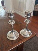 2 massief zilveren kandelaars 16 cm hoog, Antiek en Kunst, Antiek | Kandelaars, Ophalen of Verzenden, Zilver