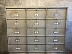 Vintage industriele Roneo vakkenkast met kleppen Frankrijk, Ophalen, Gebruikt, 100 tot 150 cm, 5 laden of meer