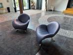 Leolux Pageno blauwe leren fauteuils, Huis en Inrichting, Ophalen