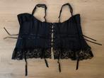K!SS ME zwarte corset incl. jarretels mt. M zgan, Verzenden, Zwart, Body of Korset