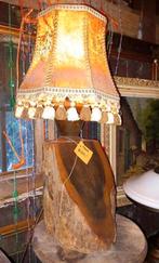 Robuuste massief teakhouten tafellamp. Boomstam lamp, Huis en Inrichting, Ophalen of Verzenden, Zo goed als nieuw, 50 tot 75 cm