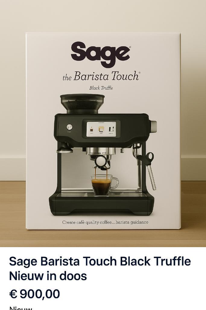 Sage Barista Touch Black Truffle – Nieuw in doos, Witgoed en Apparatuur, Koffiezetapparaten, Nieuw, Espresso apparaat, Ophalen of Verzenden