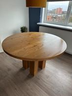 Massief eiken ronde tafel – 130 cm, Huis en Inrichting, Tafels | Eettafels, Ophalen, Gebruikt, Japandi vibe, Vier personen