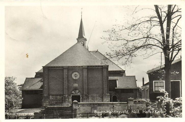 Boven-Hardinxveld, Ned. Herv. Kerk - 1959 gelopen, Verzamelen, Ansichtkaarten | Nederland, Gelopen, Noord-Brabant, Voor 1920, Ophalen of Verzenden
