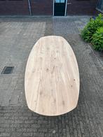 Eiken Deens ovale tafel met matrix poot en facet rand 240cm, Huis en Inrichting, Tafels | Eettafels, 100 tot 150 cm, Eikenhout