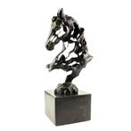 Paard Buste bronzen beeld - Moderne kunst brons paardenkop, Antiek en Kunst, Verzenden