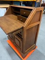 Massief eiken secretaire – klassiek bureau met opbergruimte, D, Ophalen of Verzenden, Zo goed als nieuw, D