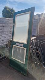 Voordeur hardhout dubbelglas melkglas 201x82CM., Doe-het-zelf en Verbouw, Glas en Ramen, Ophalen, Gebruikt, 80 tot 120 cm, Dubbelglas