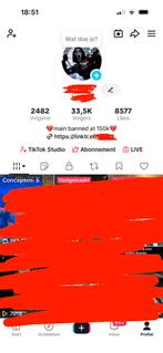 Tiktok 33.5k, Ophalen of Verzenden