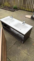 Dubbele wasbakken inclusief kranen, Ophalen, 25 tot 50 cm, Wasbak of Wastafel, Minder dan 100 cm