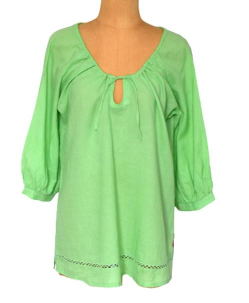 St.Martins topje, blousetop, top, groen, Mt. M, Kleding | Dames, Tops, Zo goed als nieuw, Maat 38/40 (M), Groen, Lange mouw, Verzenden