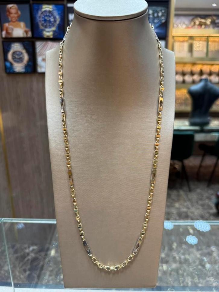 14KT Goud - 20.75 Gram - Ketting - PLATTE MAGNUM, Sieraden, Tassen en Uiterlijk, Kettingen, Nieuw, Goud, Ophalen