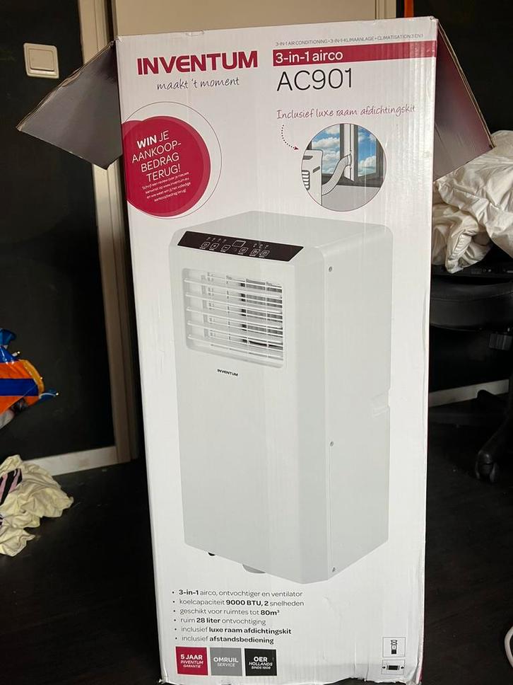 Inventum AC901. Airco, ontvochtiger en ventilator, Witgoed en Apparatuur, Airco's, Zo goed als nieuw, Mobiele airco, 60 tot 100 m³