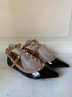 Zwarte schoenen lak met studs, Zwart, Zo goed als nieuw, Ballerina's, Ophalen of Verzenden