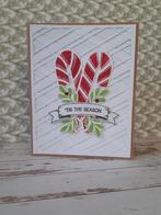 Gestempelde kerstkaart kerst zuurstokken, Ophalen of Verzenden, Nieuw, Overige thema's