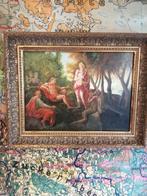 UNIEKE OUDE OLIEOGRAFI OP PANEEL MYTHOLOGISCH FIGUREN 50X40, Verzenden