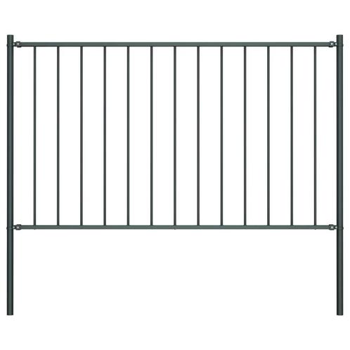 Hekpaneel met palen 1,7x1,25 m gepoedercoat staal, Tuin en Terras, Tuinhekken en Hekwerk, Nieuw, IJzer, Verzenden