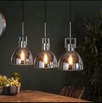 **Industriële Hanglampen Set - 3 Stuks Glazen Koepel Design*, Ophalen of Verzenden, Nieuw, Glas, Minder dan 50 cm