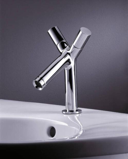 Phillipe Starck Hansgrohe Axor designkranen wastafel, Doe-het-zelf en Verbouw, Sanitair, Gebruikt, Wastafel, Chroom, Ophalen of Verzenden