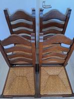 4 Zware Eiken Eetkamerstoelen - Goede Staat!, Huis en Inrichting, Stoelen, Ophalen, Bruin, Zware Eikenhouten Eetkamerstoelen, Vier
