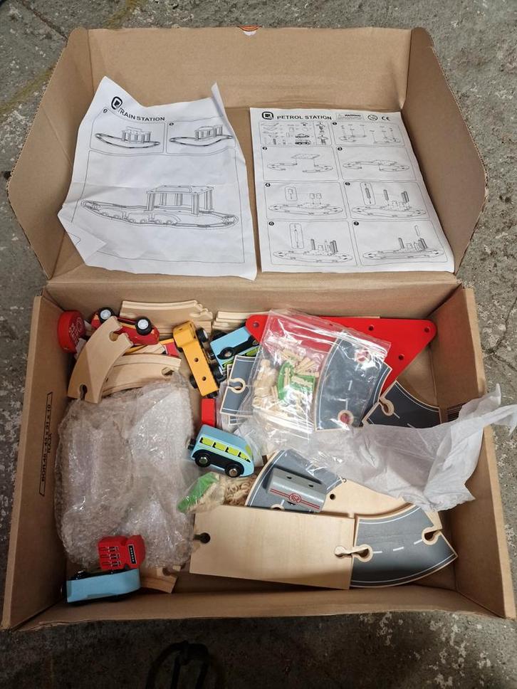 Houten Treinset - Compleet!, Kinderen en Baby's, Speelgoed | Overig, Gebruikt, Jongen of Meisje, Ophalen of Verzenden