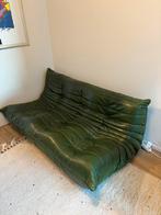 Ligne roset togo bank door Michel Ducaroy groen leer 3-zits, Ophalen, Zo goed als nieuw, 75 tot 100 cm, Leer